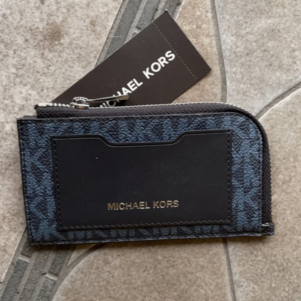 Michael Kors L Zip Mini Wallet Admiral NWT - Picture 3 of 16